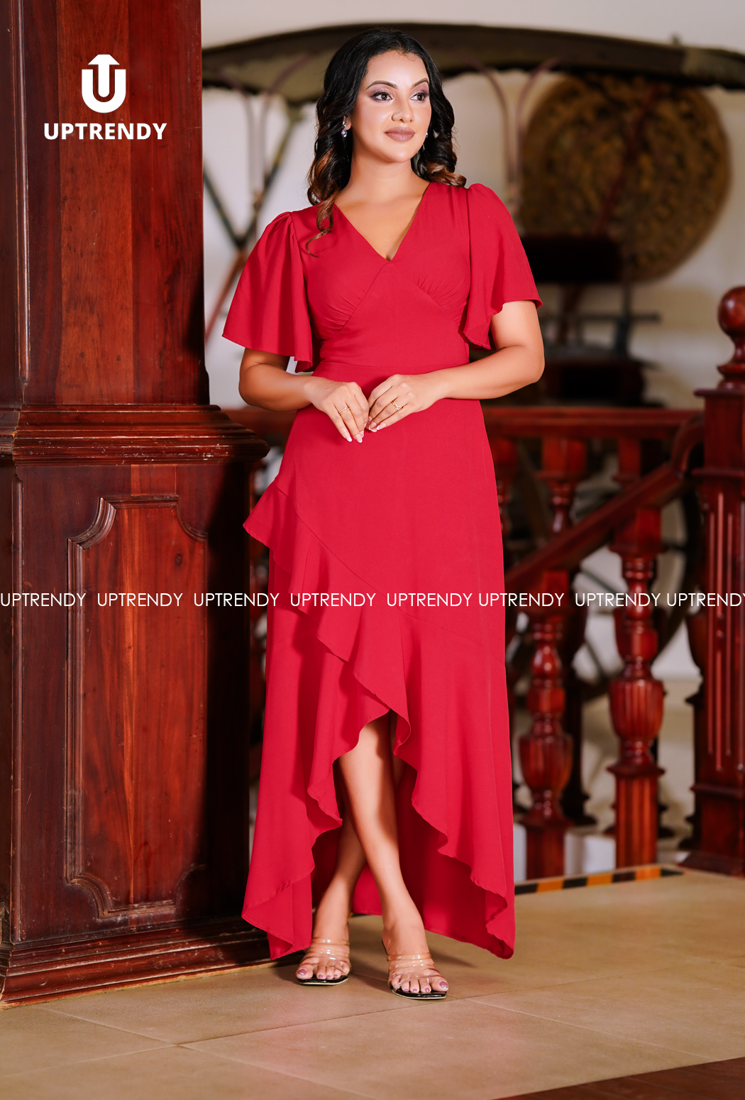The Dramatic Ruffled High-Low Maxi Dress