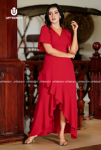 The Dramatic Ruffled High-Low Maxi Dress