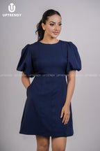 The Sophisticated Paneled Puff Sleeve Mini Outfit