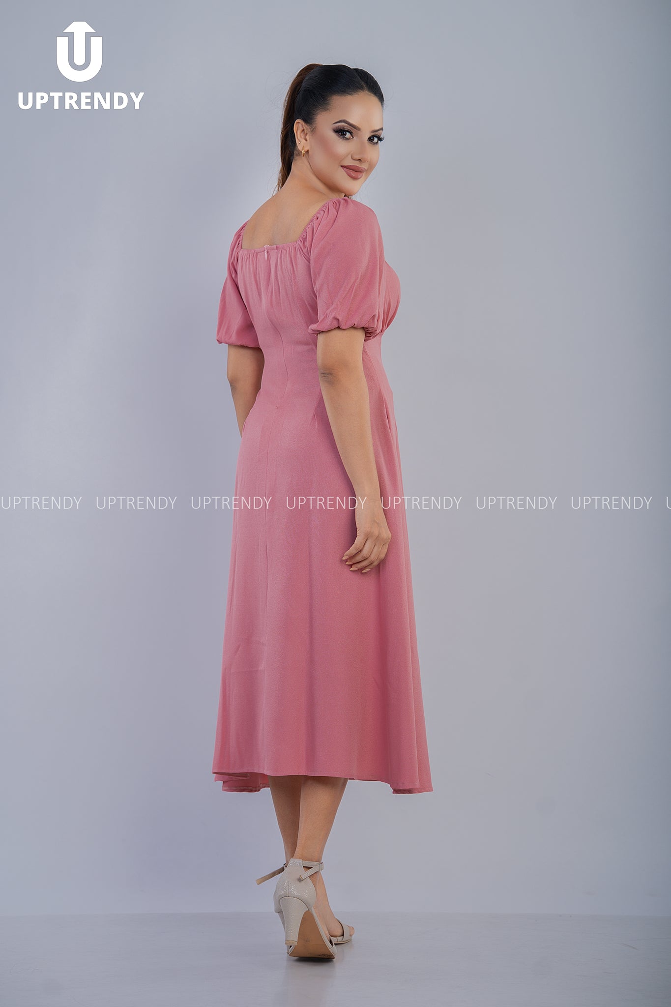 The Romantic Square Neck Puff Sleeve Midi