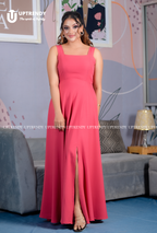 The Square-Neck Front-Slit Maxi Dress
