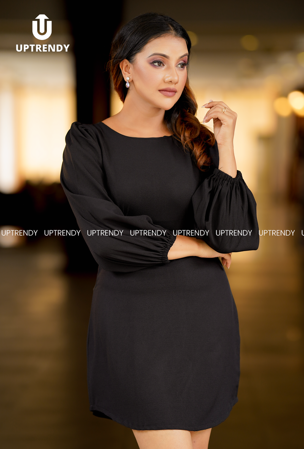 The Chic Long-Sleeve Volume Mini Dress