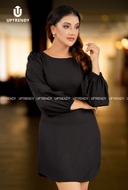 The Chic Long-Sleeve Volume Mini Dress
