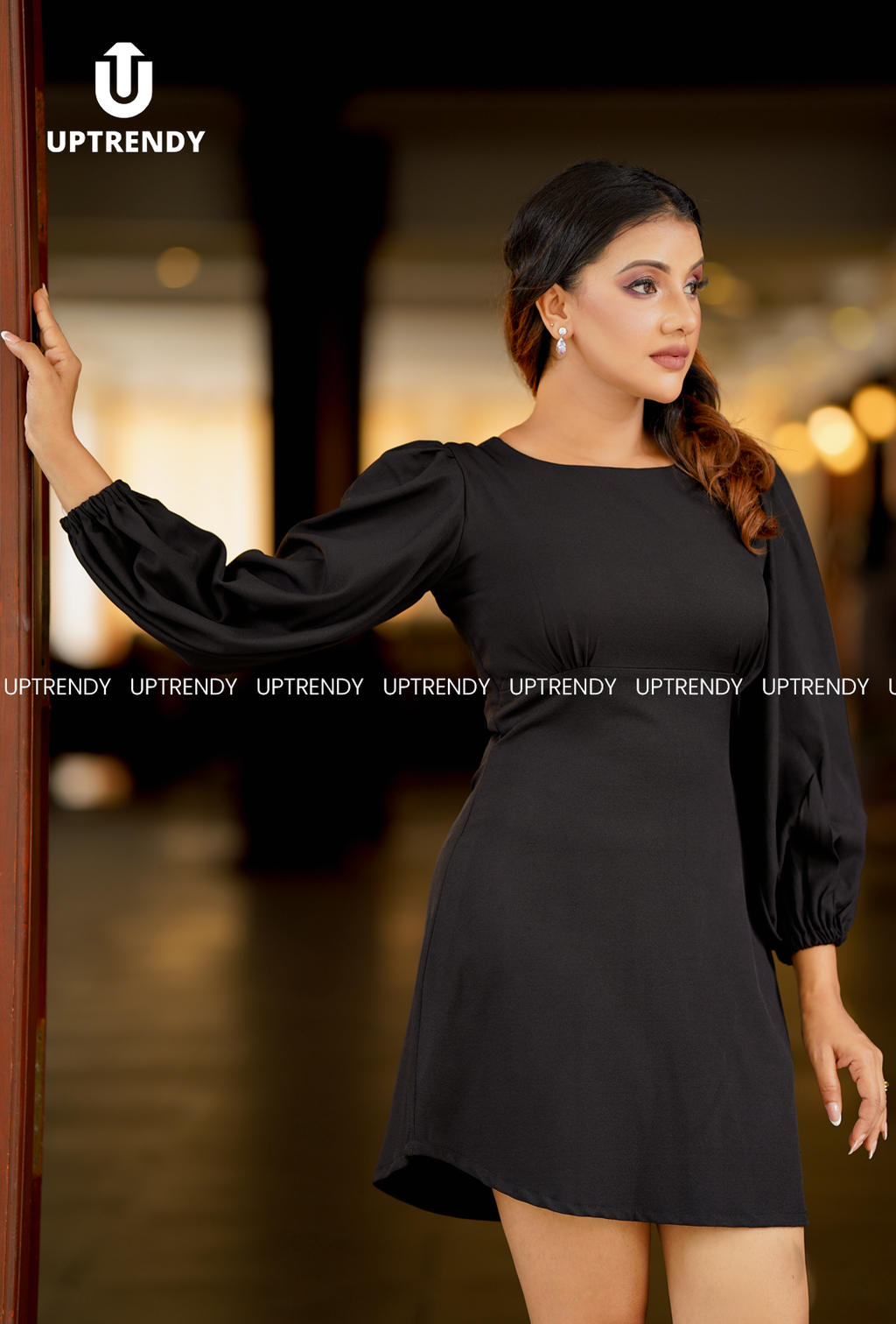 The Chic Long-Sleeve Volume Mini Dress