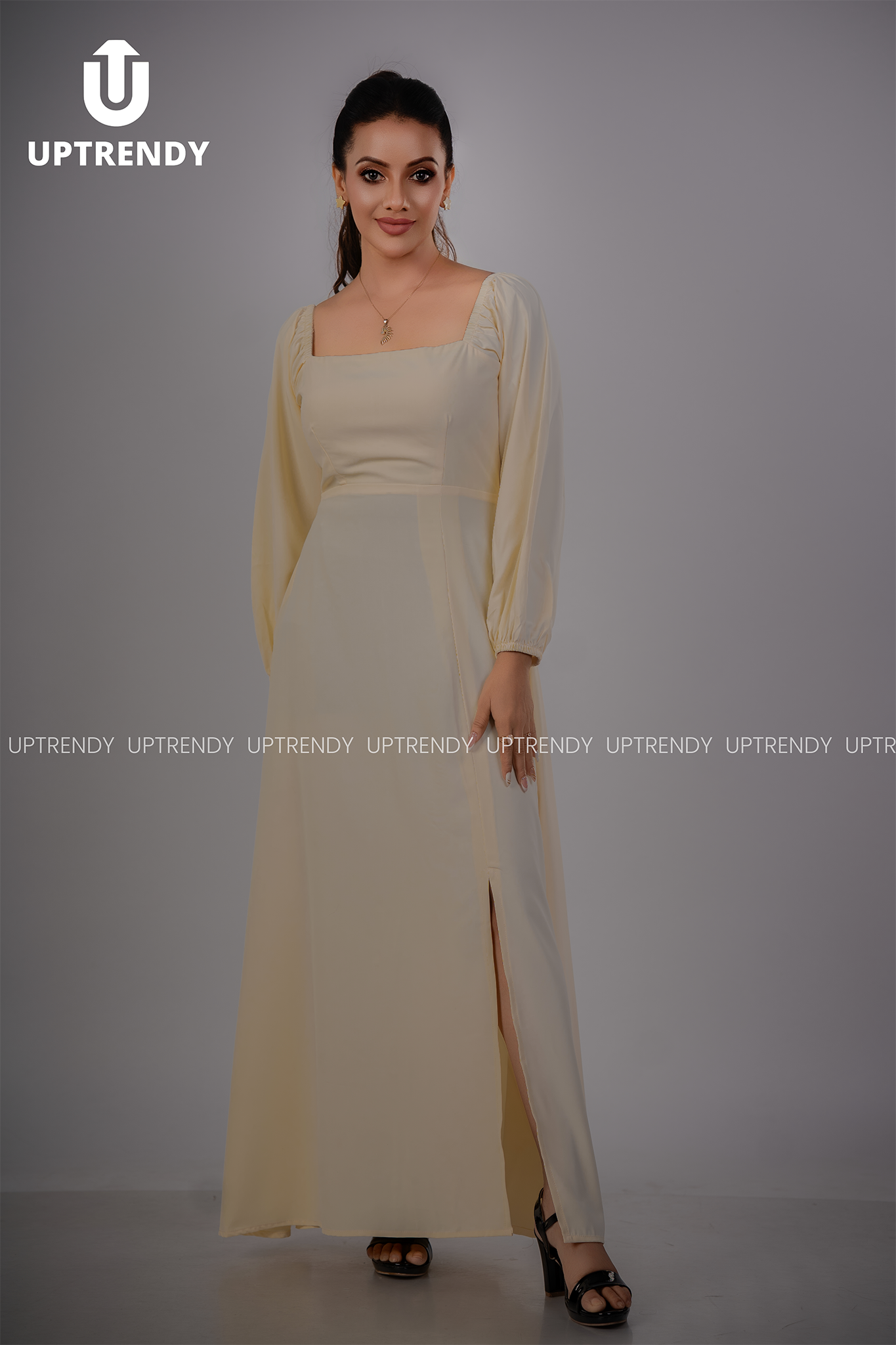 THE STRUCTURED SQUARE-NECK MAXI