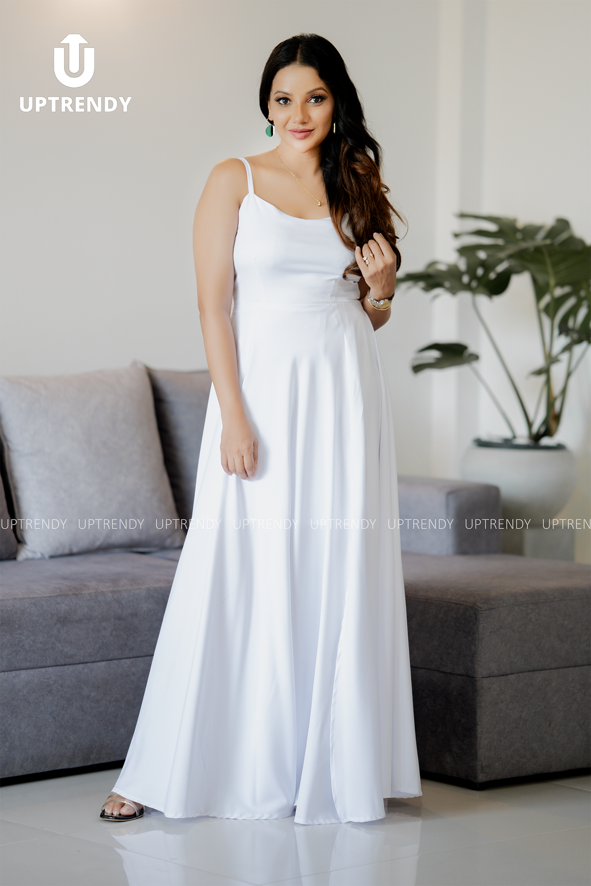 The Elegant Spaghetti Strap Slit Maxi Dress