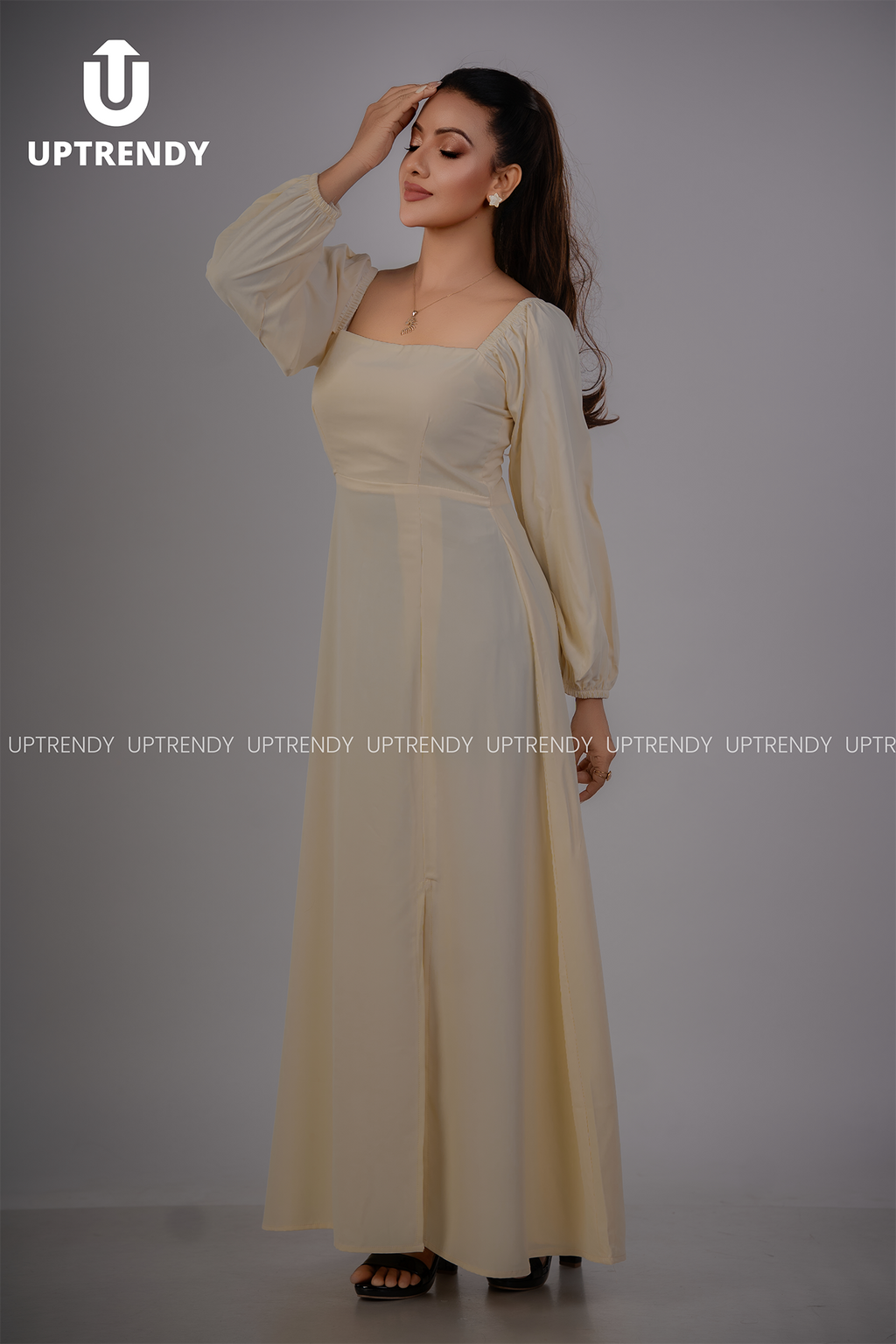 THE STRUCTURED SQUARE-NECK MAXI