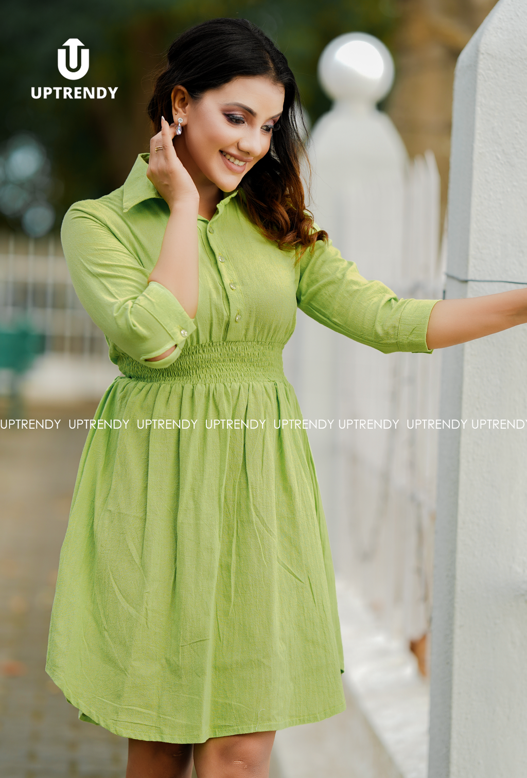 The Casual Chic Collared Smocked Mini Dress