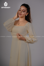 THE STRUCTURED SQUARE-NECK MAXI