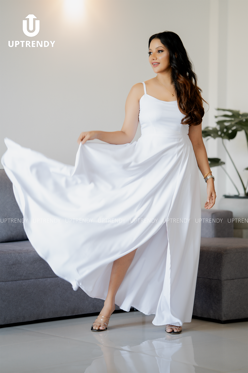 The Elegant Spaghetti Strap Slit Maxi Dress