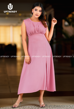 The Sleek Sleeveless Front-Slit Midi Dress