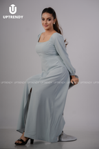 THE STRUCTURED SQUARE-NECK MAXI