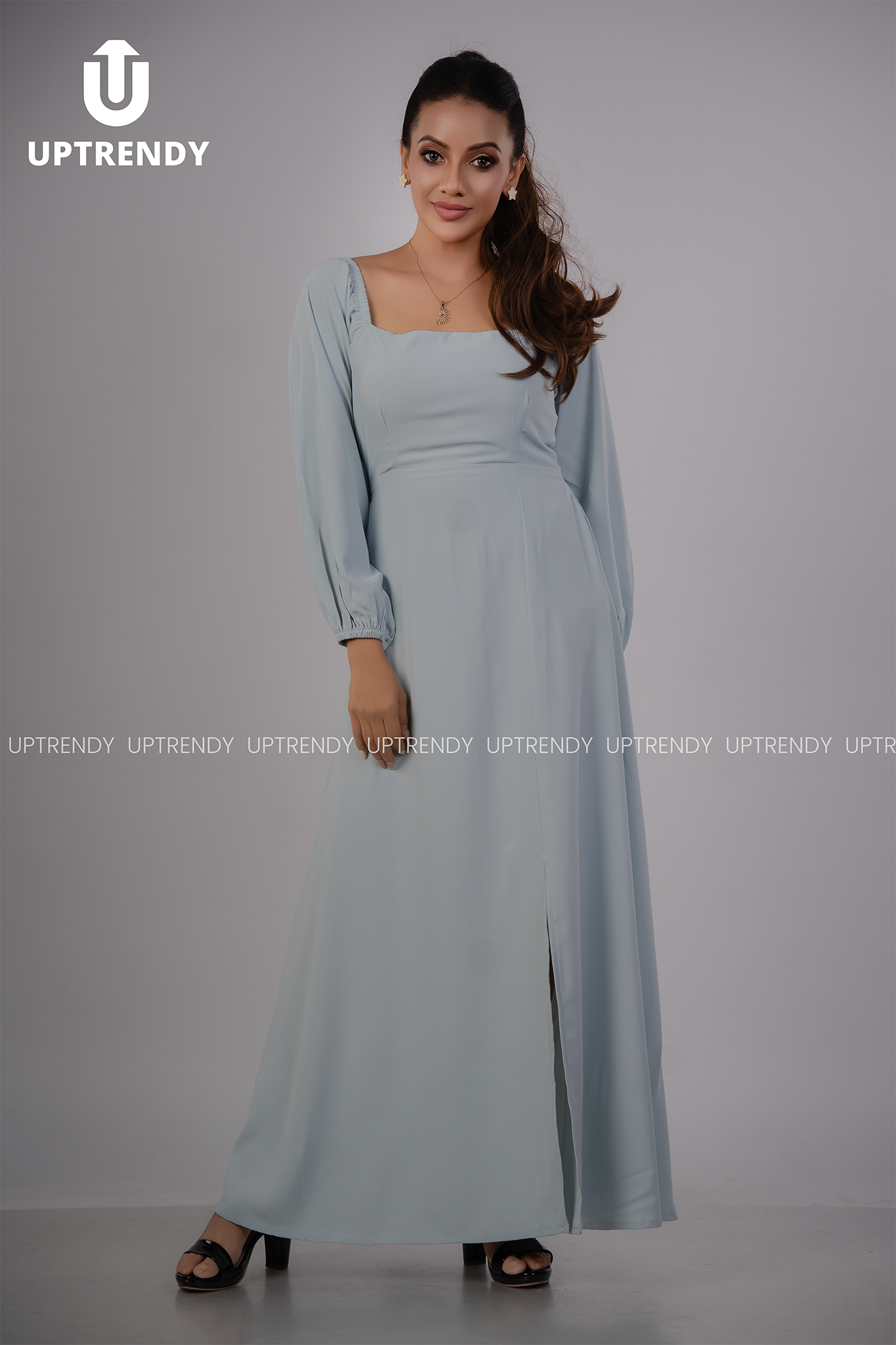 THE STRUCTURED SQUARE-NECK MAXI