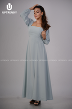 THE STRUCTURED SQUARE-NECK MAXI