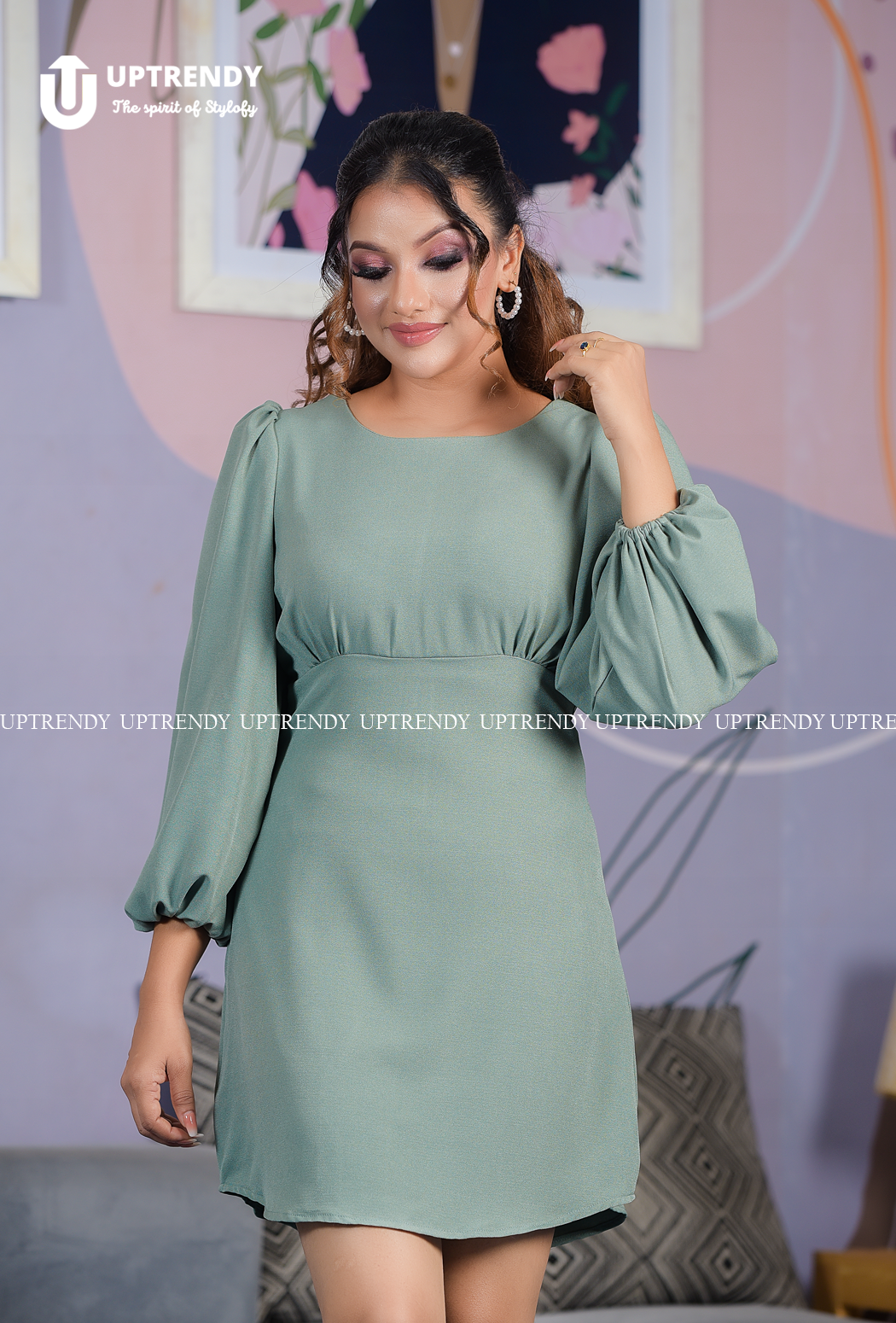 The Chic Long-Sleeve Volume Mini Dress