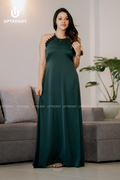 The Lace-Trim Halter Neck Maxi Dress
