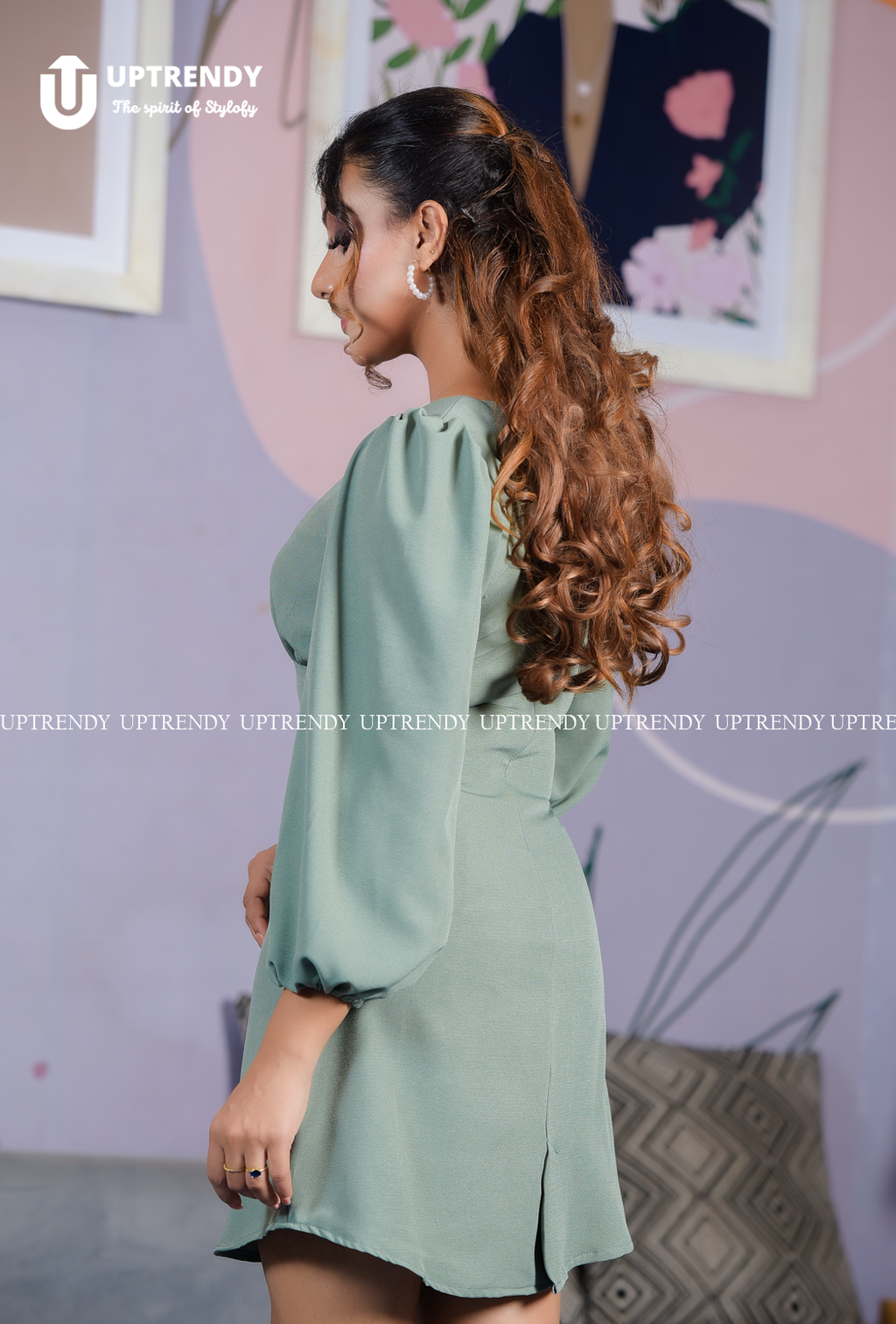 The Chic Long-Sleeve Volume Mini Dress
