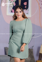 The Chic Long-Sleeve Volume Mini Dress