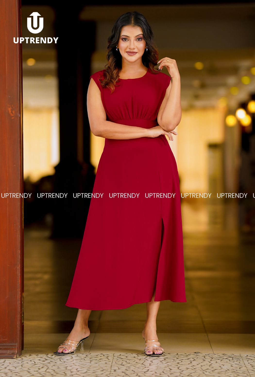 The Sleek Sleeveless Front-Slit Midi Dress