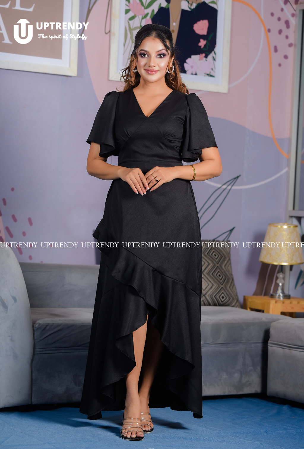 The Dramatic Ruffled High-Low Maxi Dress