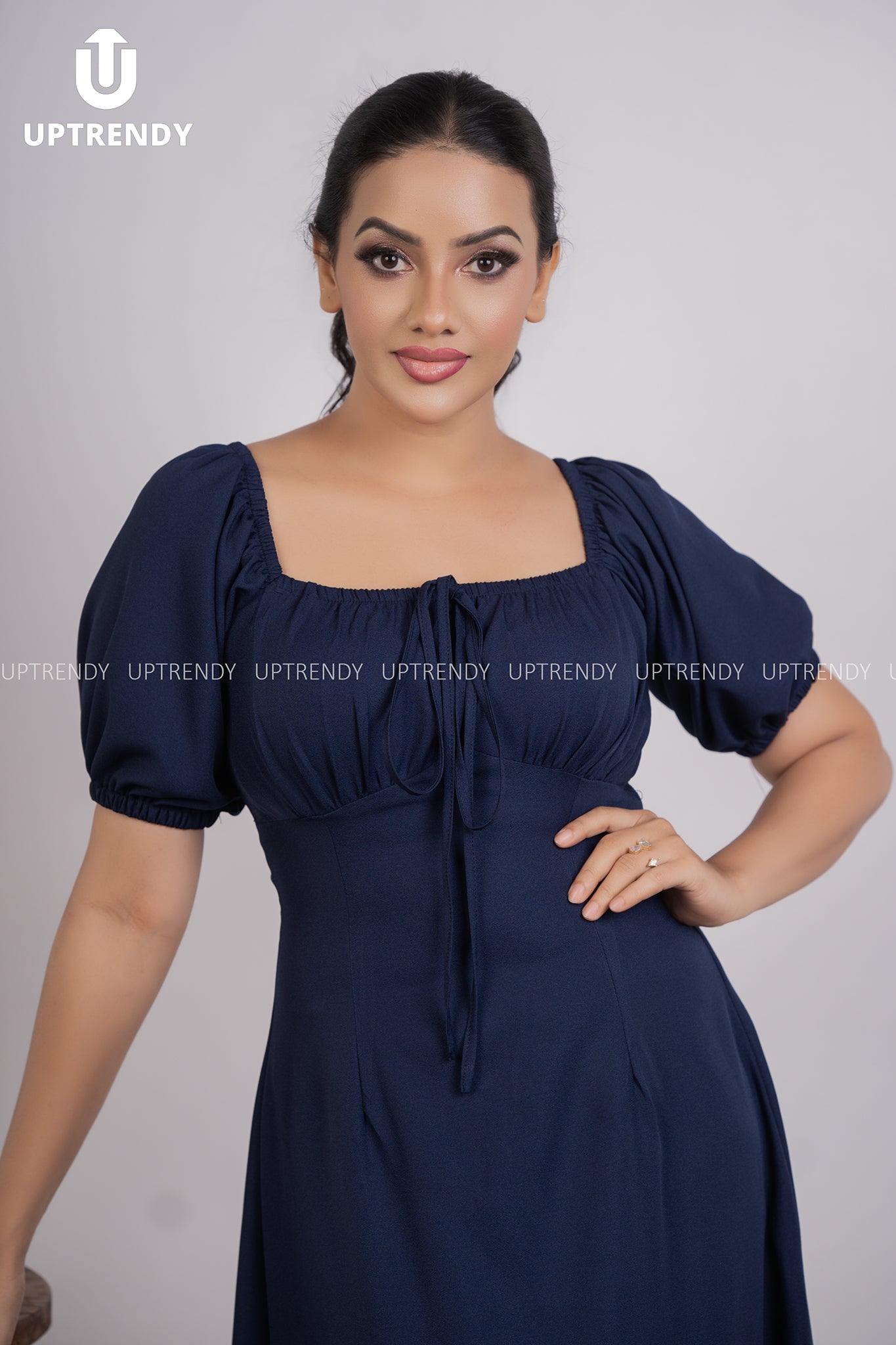 The Romantic Square Neck Puff Sleeve Midi