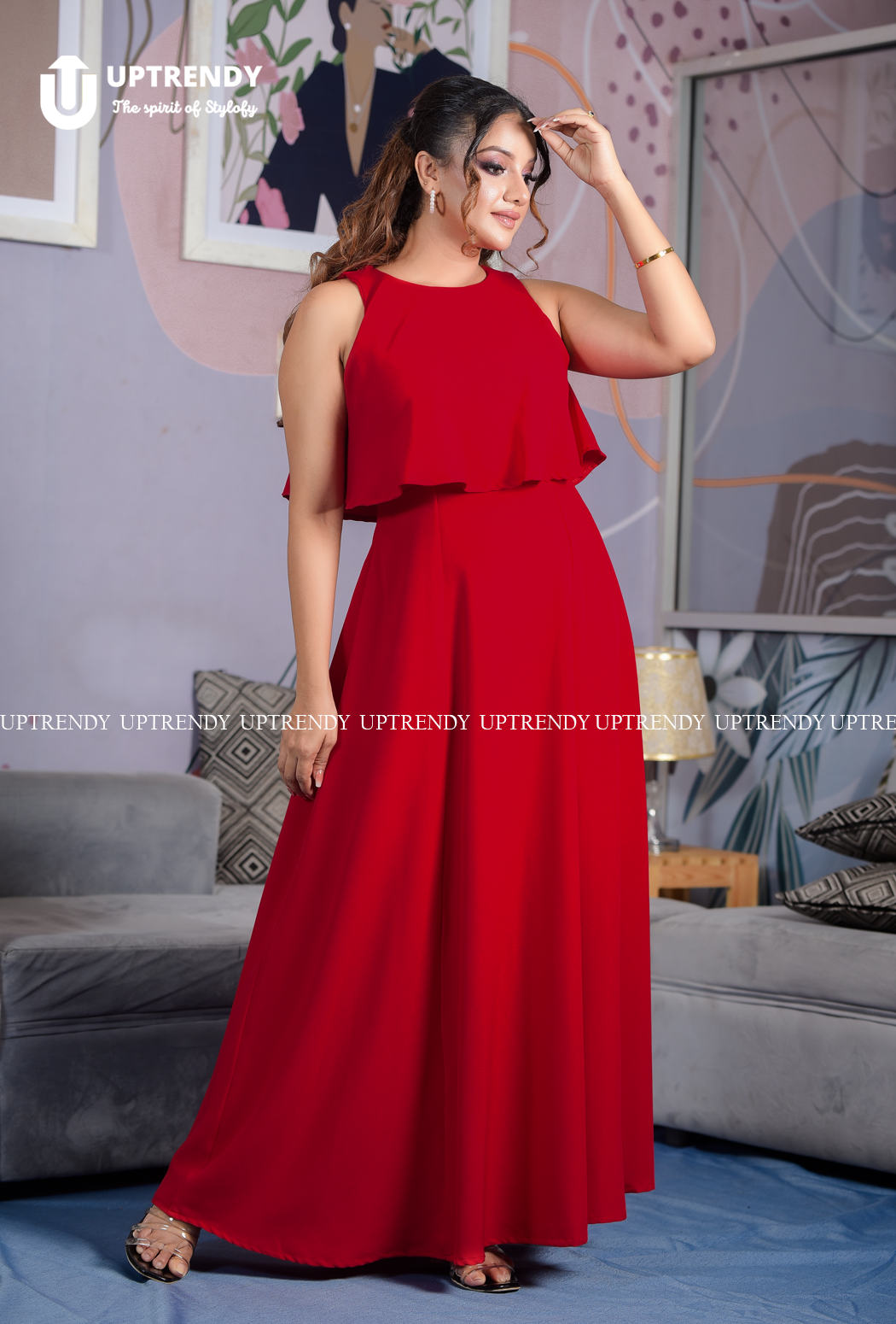 The Layered Overlay Sleeveless Maxi Dress